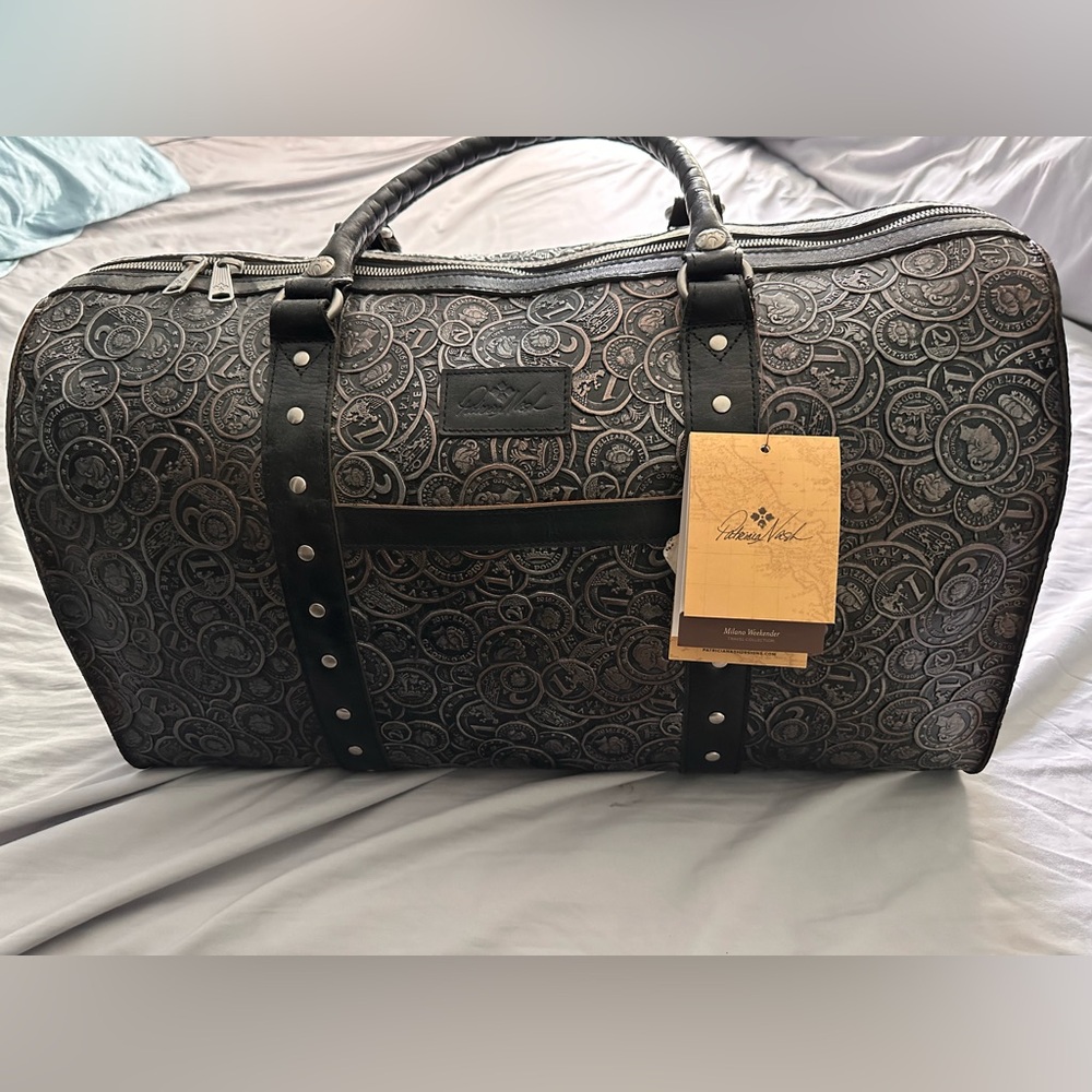 Patricia Nash Milano Weekender Travel Bag with Coin Tooled Design